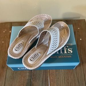 Cliffs by White Mountain Cream slip on sandals